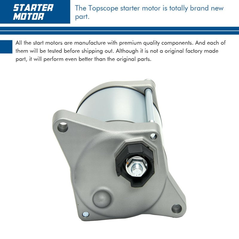 TOPSCOPE Starter Motor Replacement Compatible with 2007-2014 Honda Rancher 420 TRX420 TRX420FA TRX420FE TRX420FM with OE # 31200-HP5-601 31200HR0F01 - Image 4